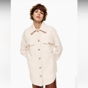 Aritzia Ganna Shirt Jacket Marino Wool Color: Heather Bone Size:XS